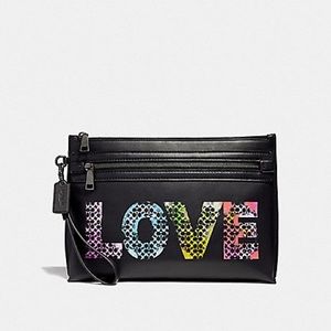 Large Academy Pouch with “Love” graffiti print